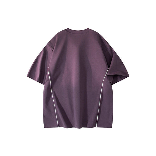 Contrast Piping Oversized Tee – Mauve Purple